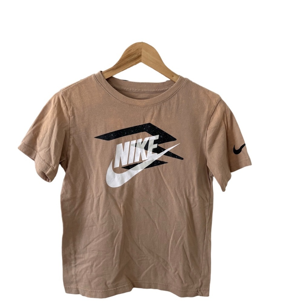 Nike 3Brand Youth Tee | Tan Short Sleeve Graphic Shirt | Size Large (12–13 Yrs)